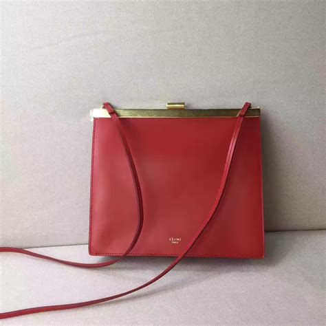 celine clasp mini red|Mini Clasp bag in smooth calfskin .